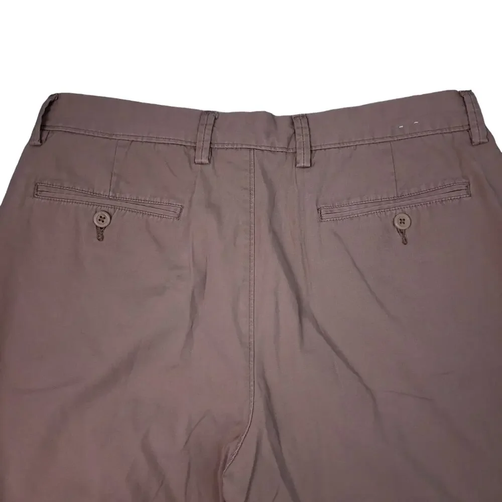 Vintage J. Crew Men's Chino Shorts Sz 33 Flat Front Khaki Beige Preppy Casual